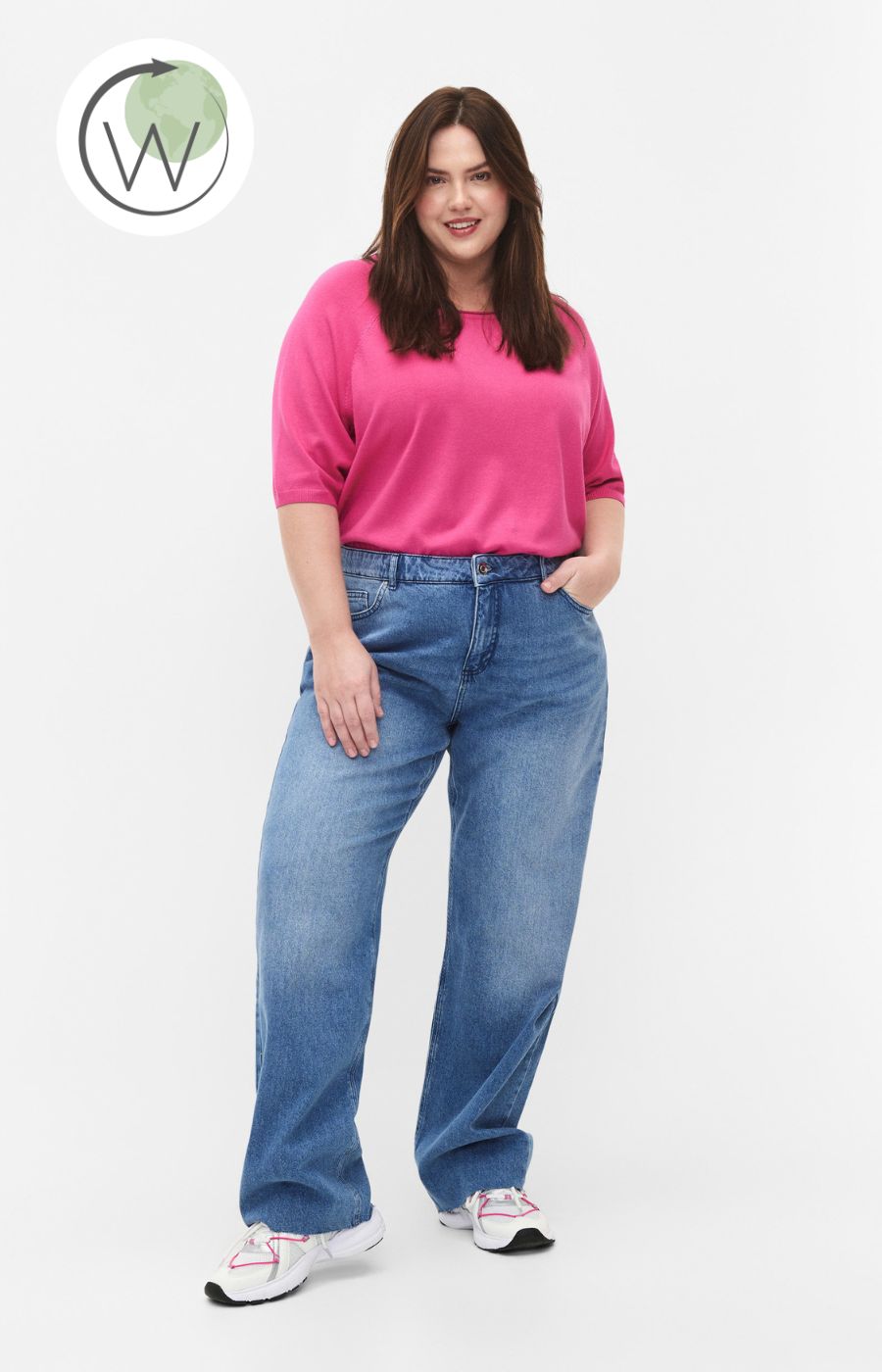 Zizzi Carrie Jumper in Pink