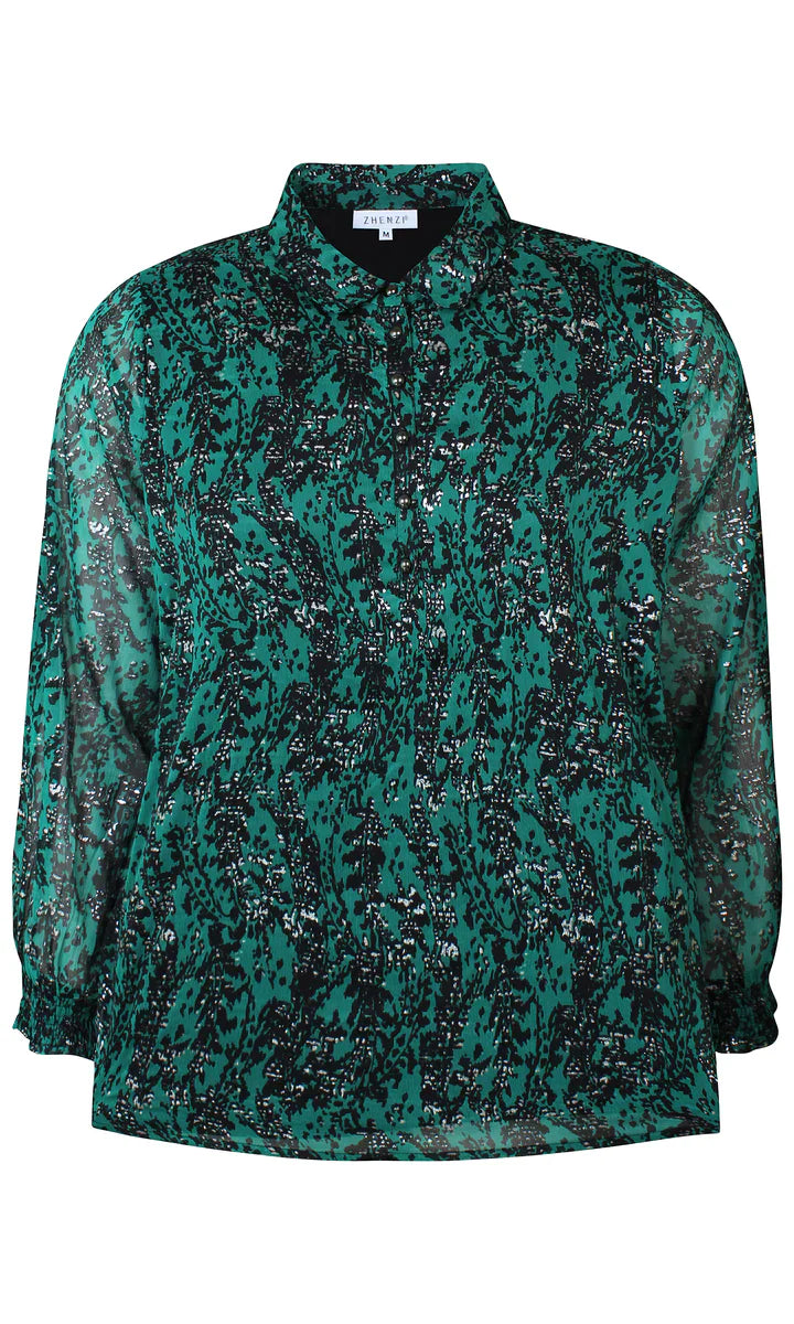 Zhenzi Haven Blouse in Green