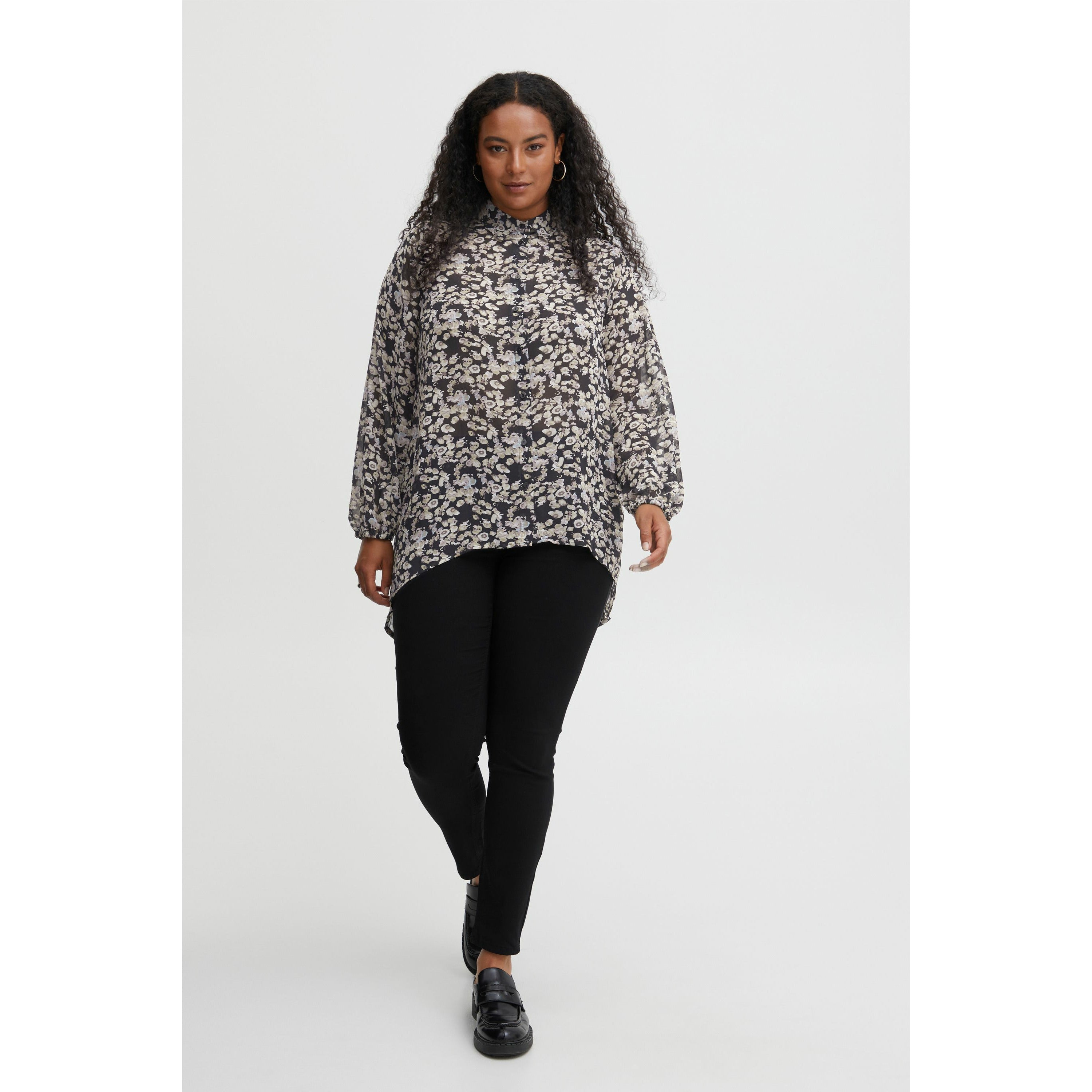 Fransa Plus Pleat Detail Tunic - Wardrobe Plus