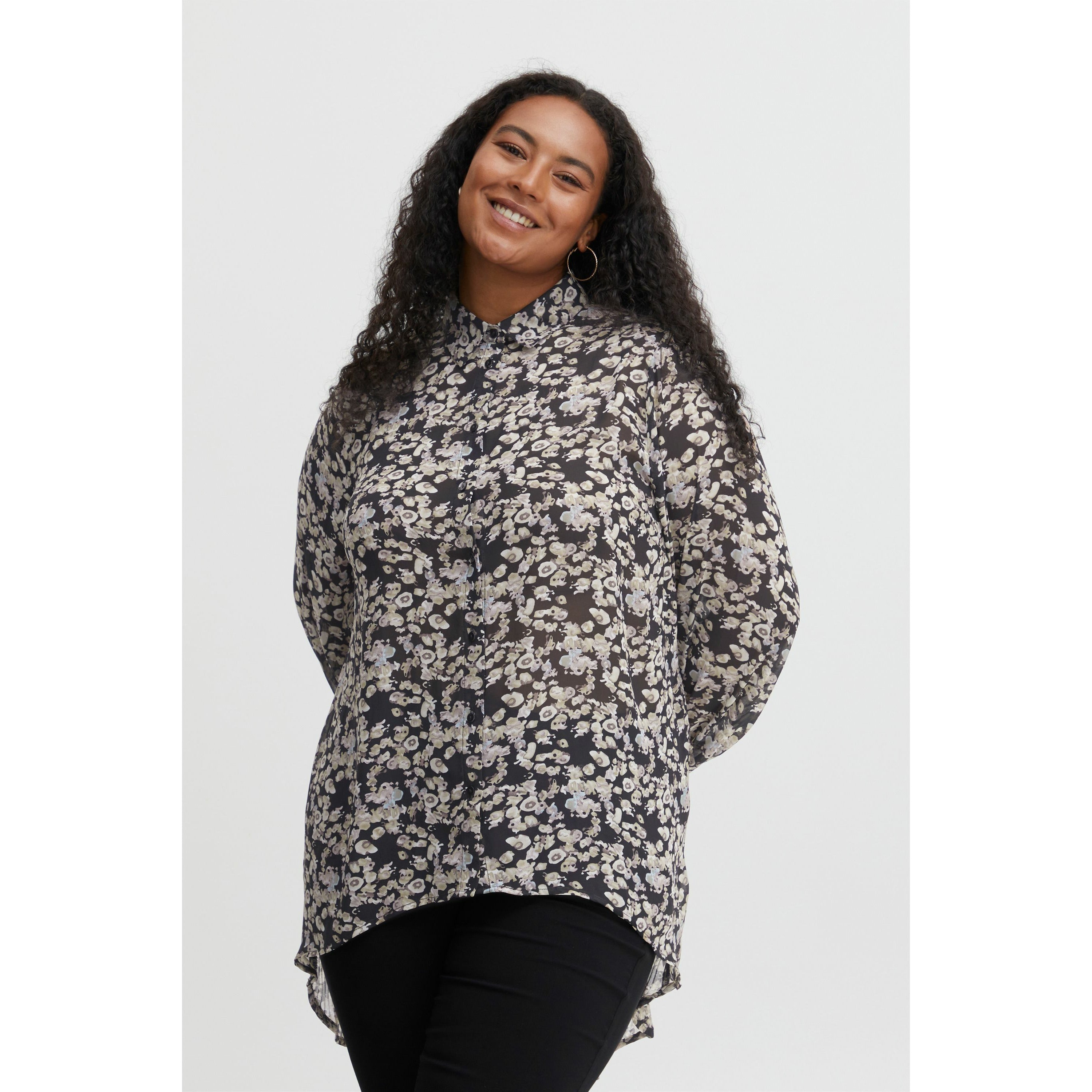 Fransa Plus Pleat Detail Tunic - Wardrobe Plus