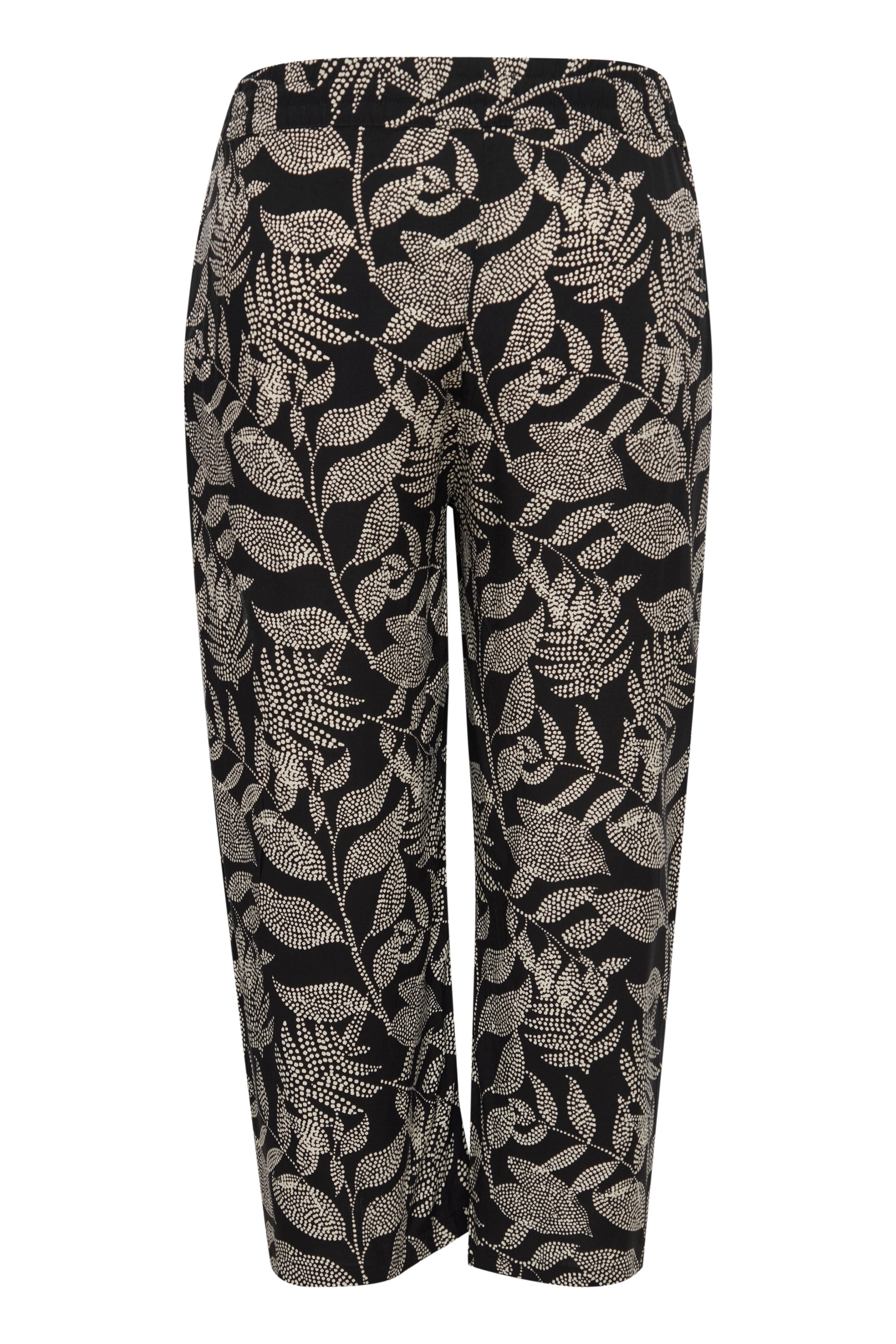Fransa Plus Culottes in Speckled Leaf Print