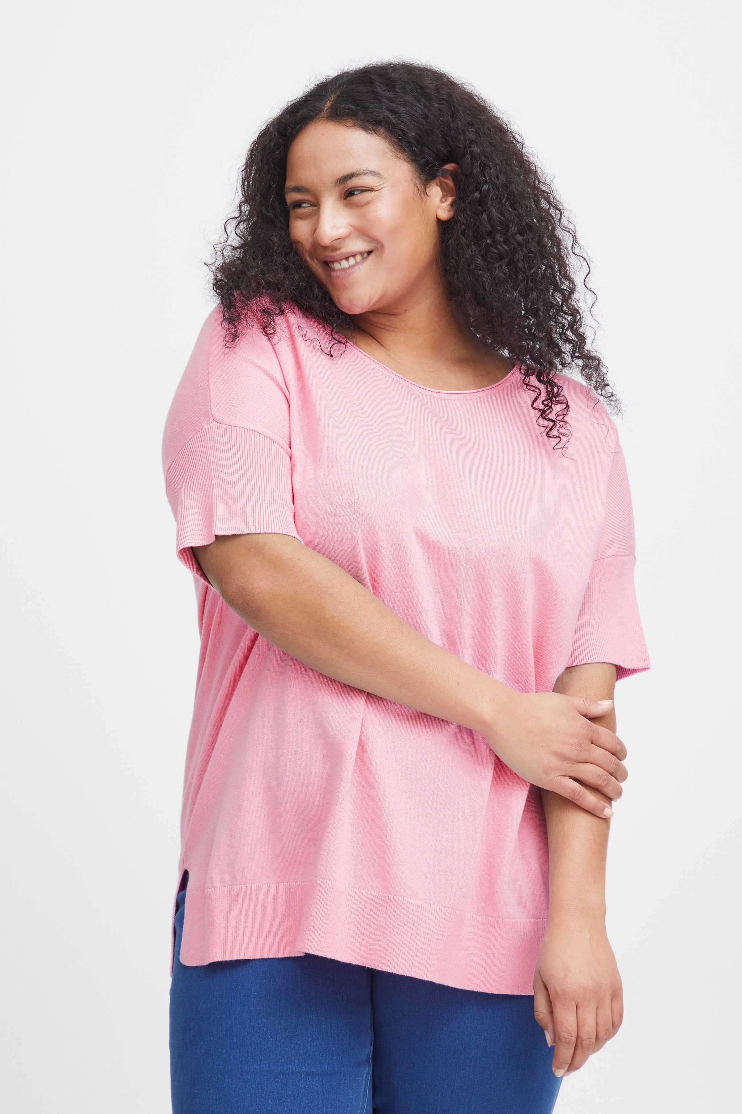 Simple Wish Clia Knitted Top in Pink