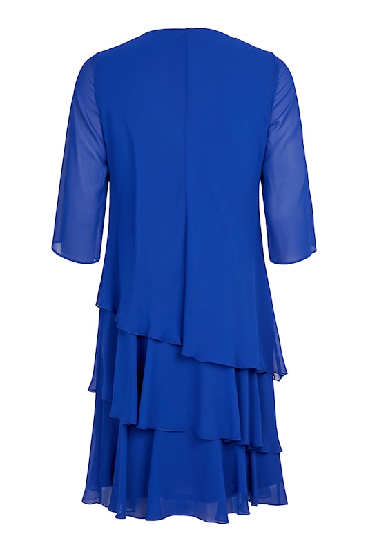 Godske Dress with Cowl Neckline in Blue - Wardrobe Plus