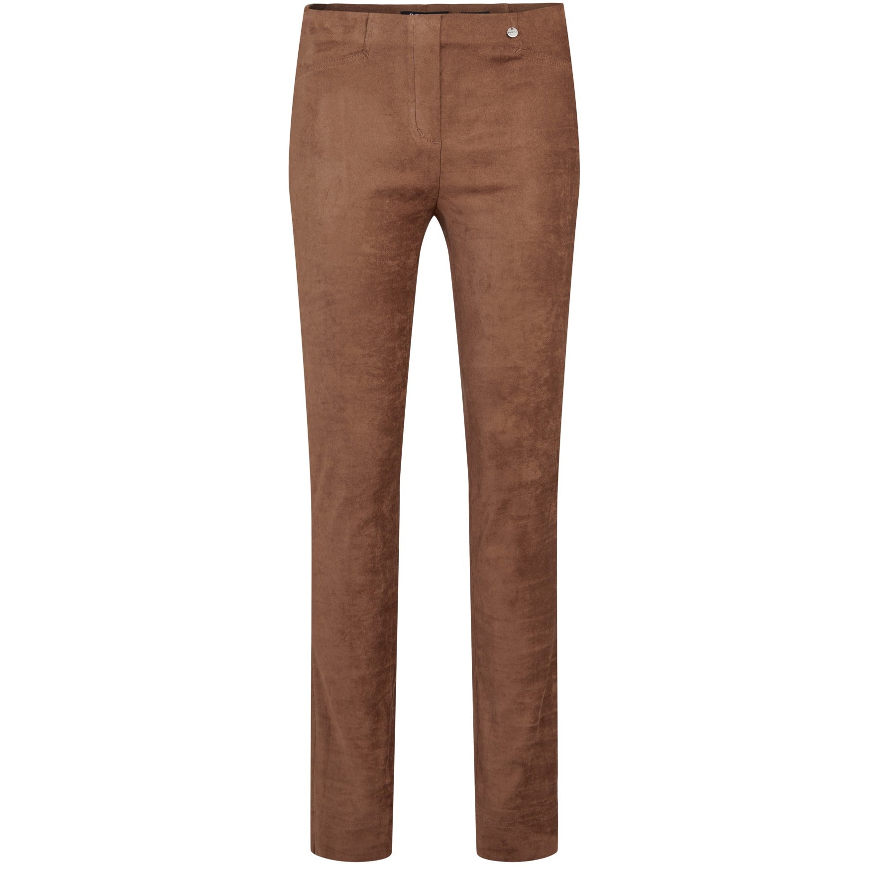 Robell Rose Suede Trousers in Brown - Wardrobe Plus