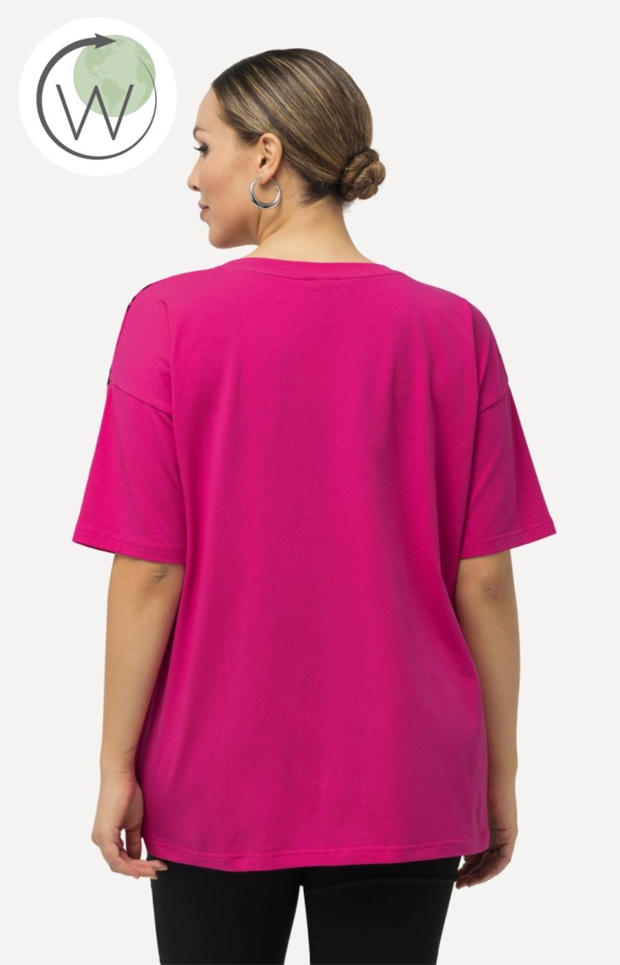 Ulla Popken Lily Print Top in Pink