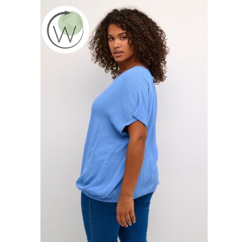 Kaffe Stanley Short Sleeve Blouse in Ultramarine
