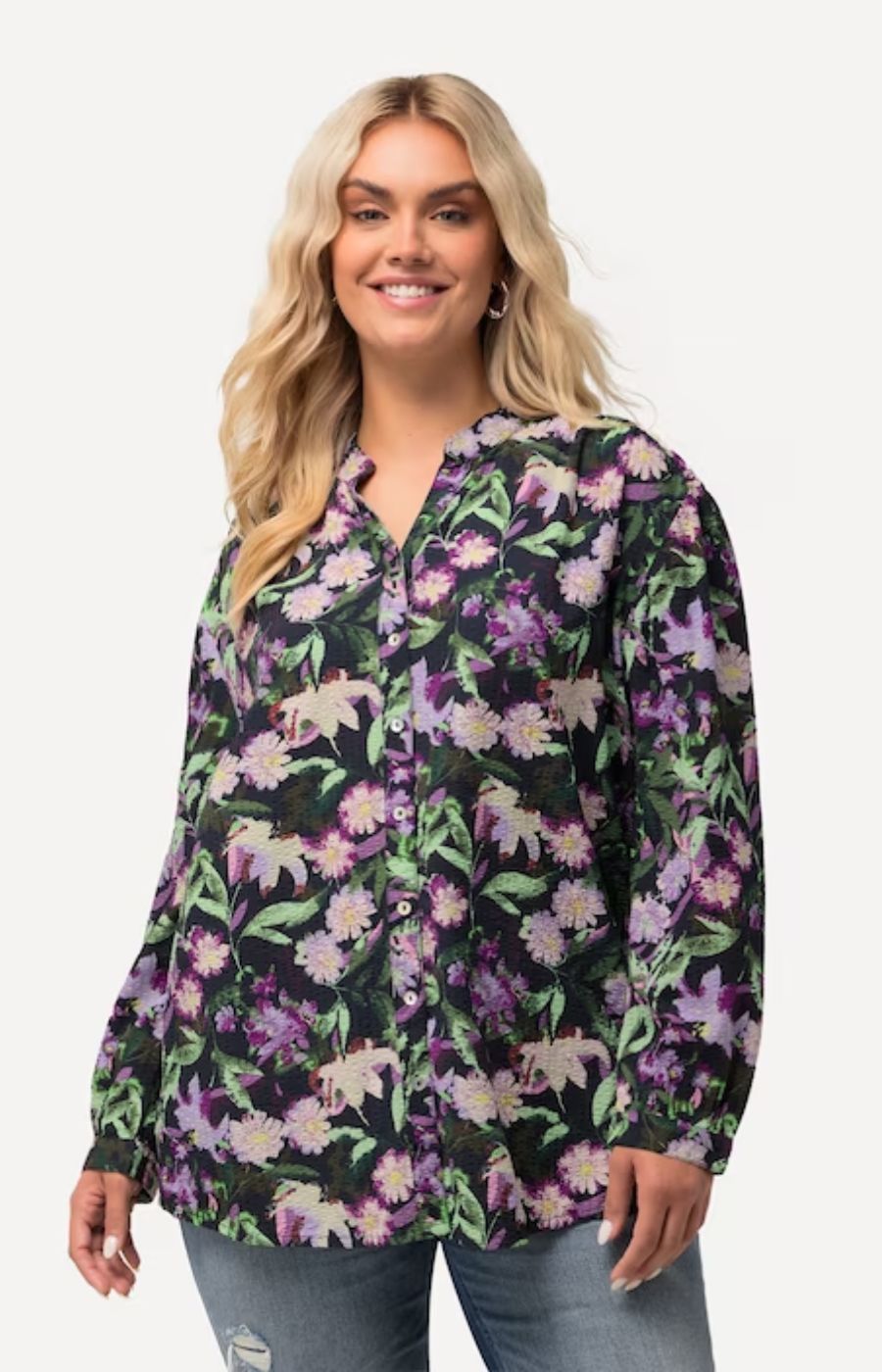 Ulla Popken Blouse in Flower Print