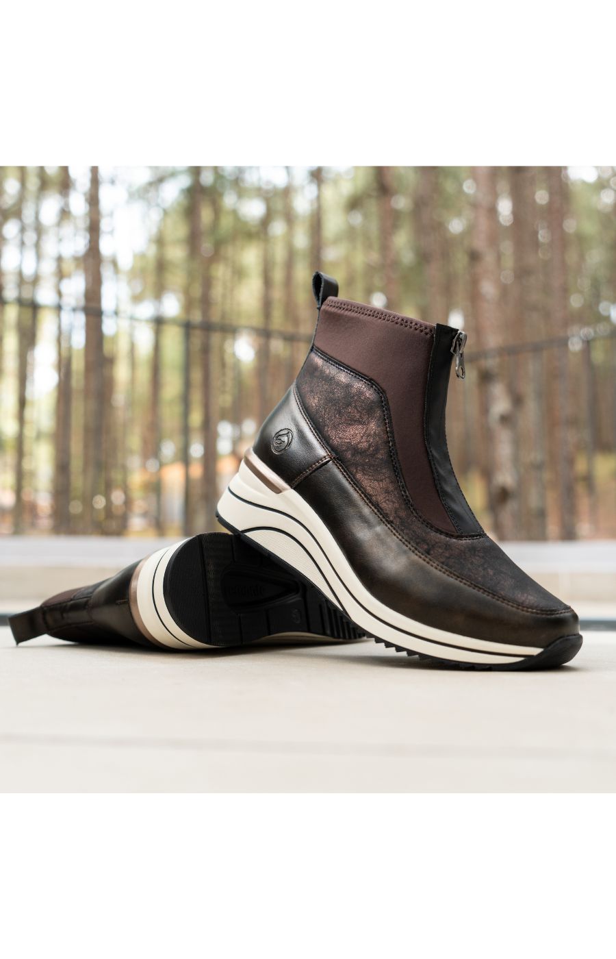 Remonte Brown Wedge Boot