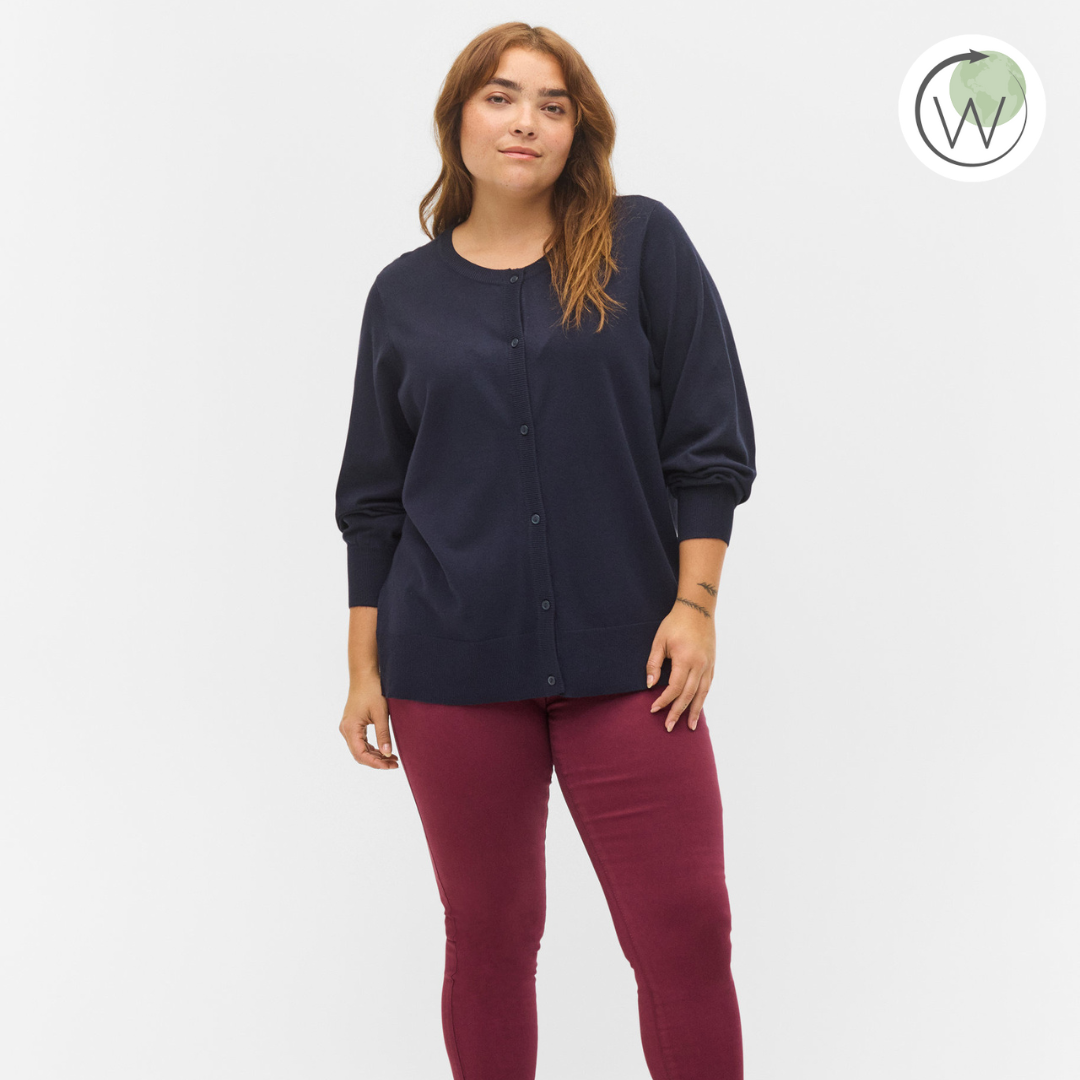 Zizzi Carrie Cardigan in Navy - Wardrobe Plus
