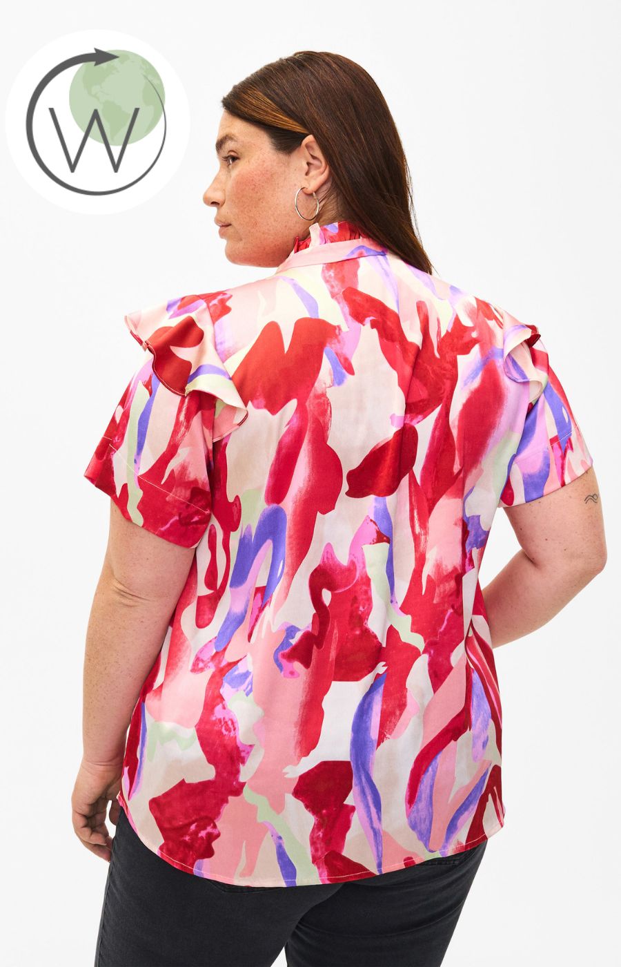 Zizzi Satin Fantom Shirt Blouse