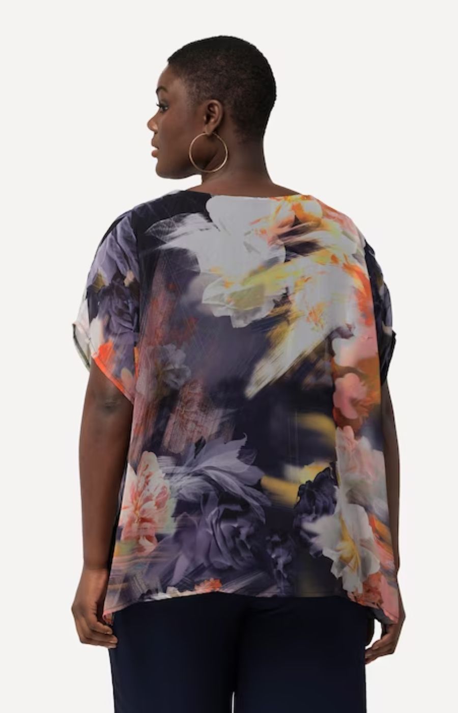 Ulla Popken Floral and Diamante Top