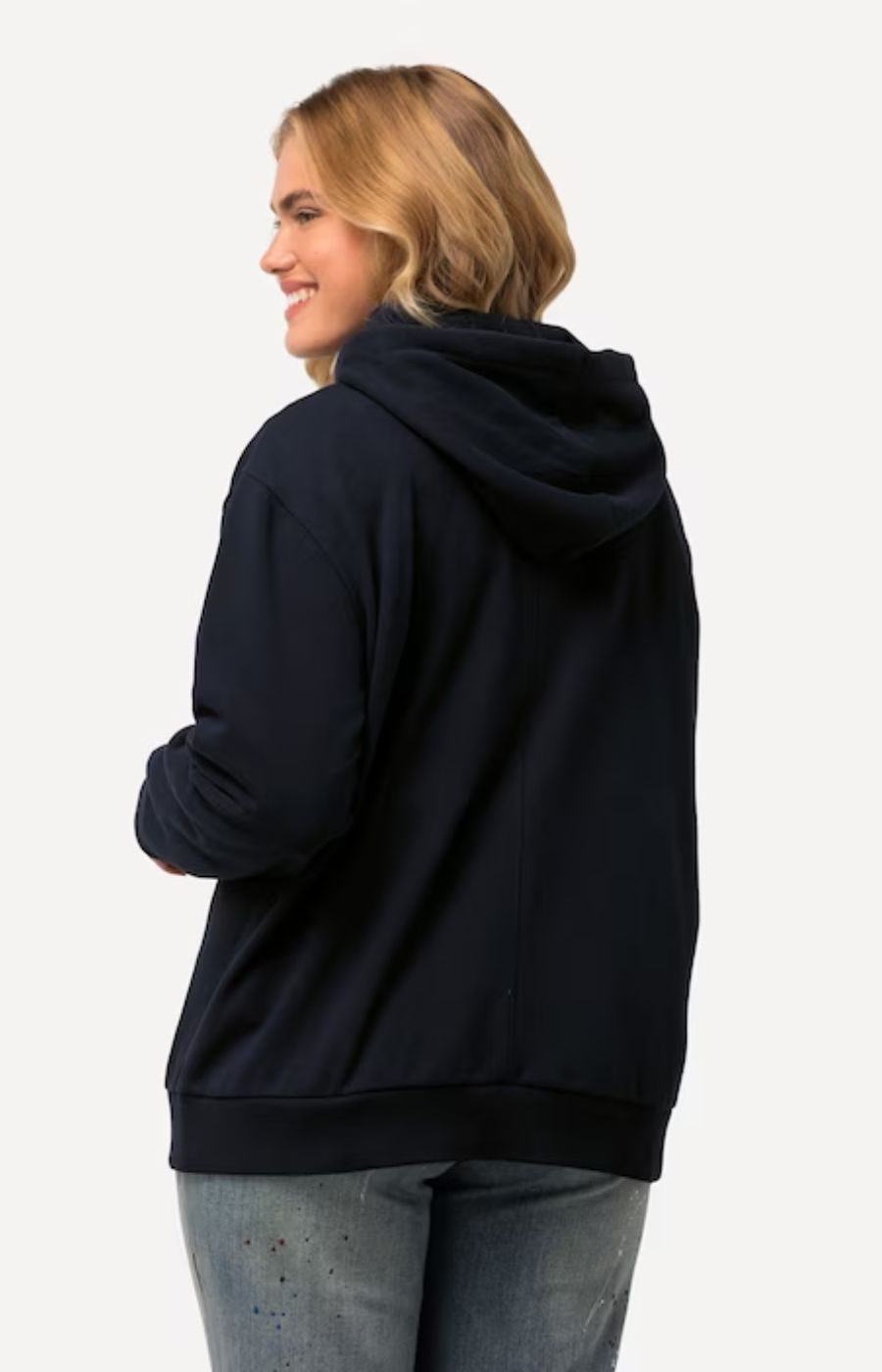 Ulla Popken Zip Hoodie in Navy