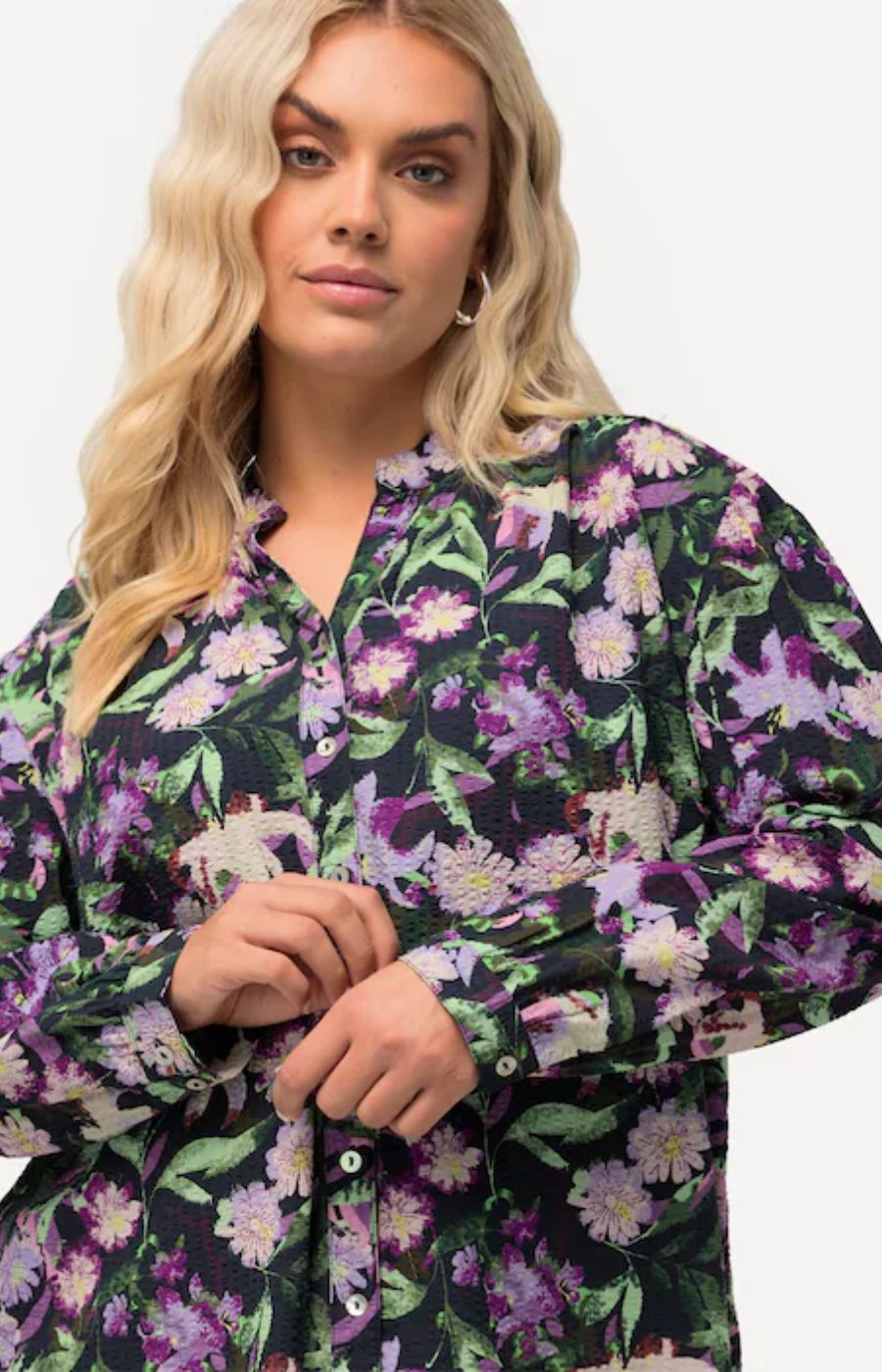 Ulla Popken Blouse in Flower Print