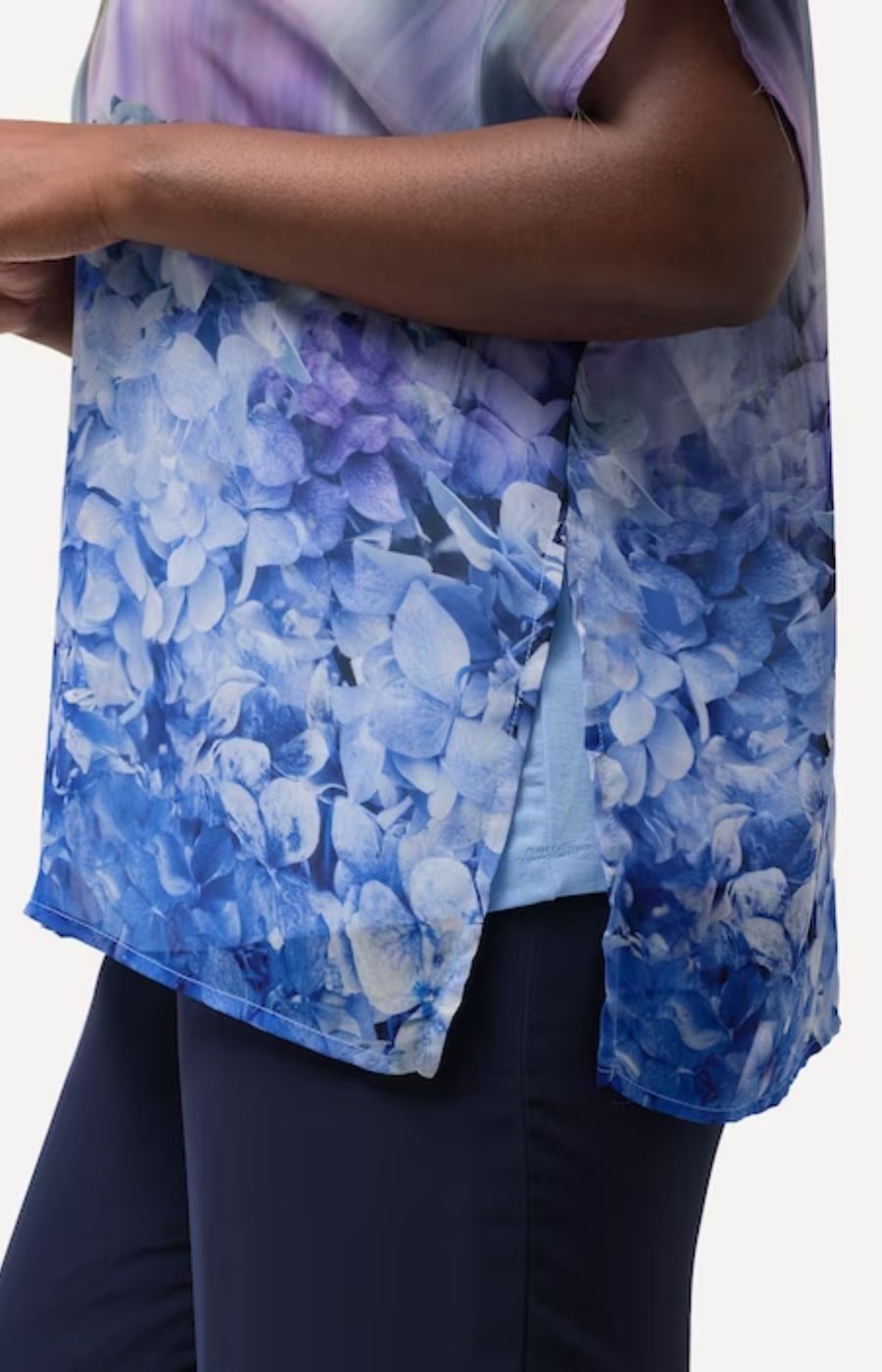 Ulla Popken Hydrangea Blouse in Blue