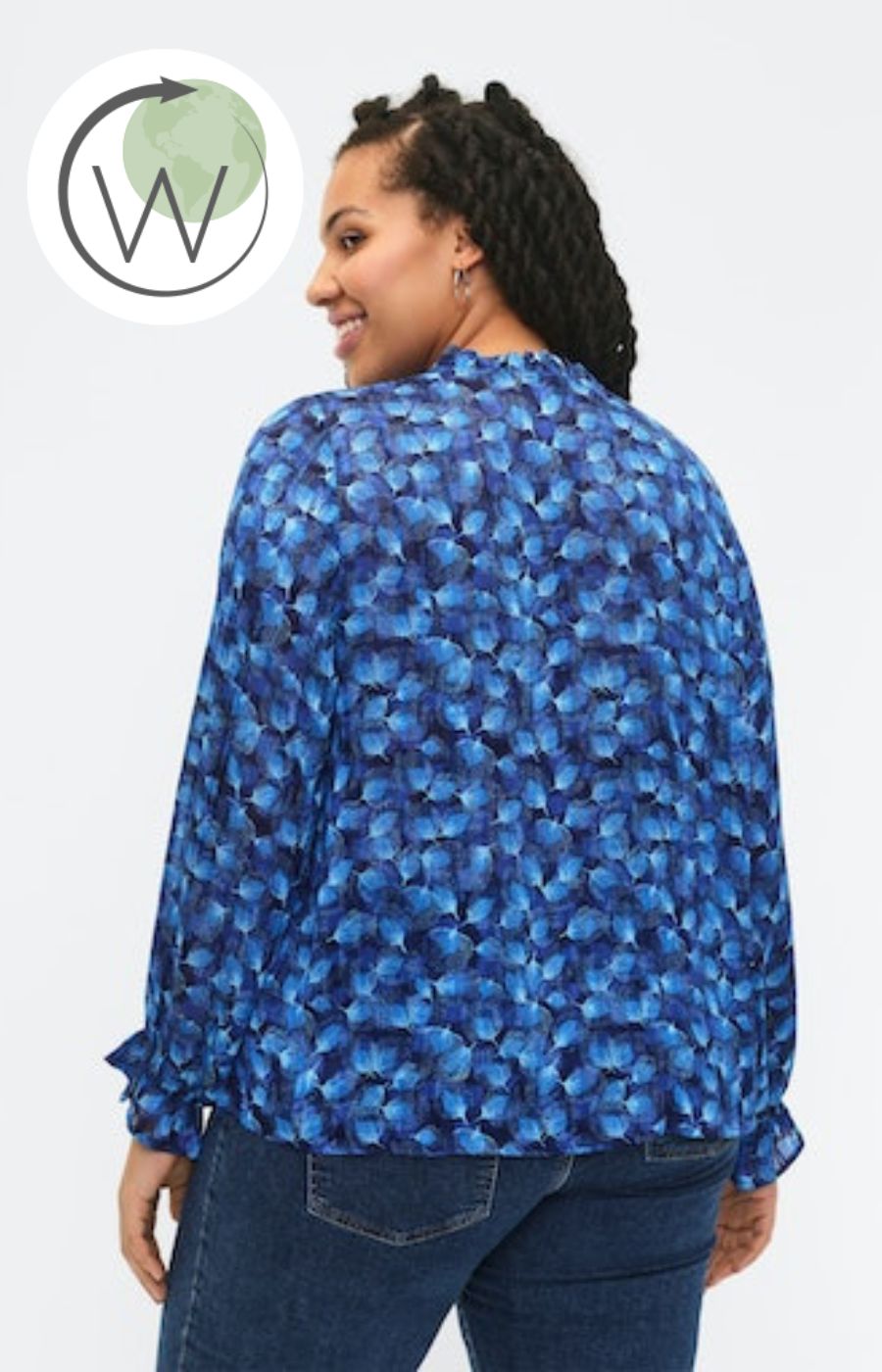 Zizzi Lucy Leaf Print Blouse