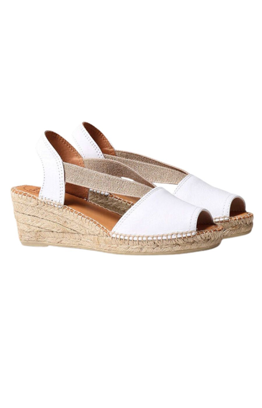 Toni Pons Slingback White Wedge