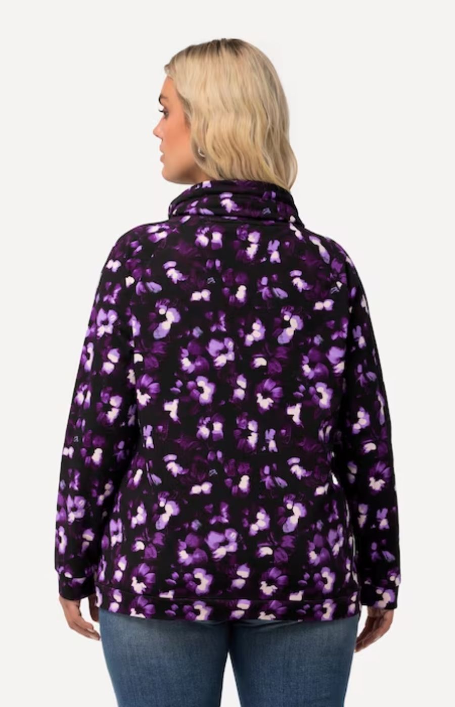 Ulla Popken Flower Print Cowl Neck Top