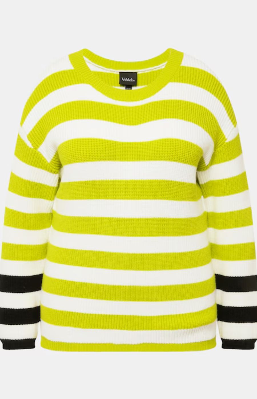 Ulla Popken Stripe Sweater in Green