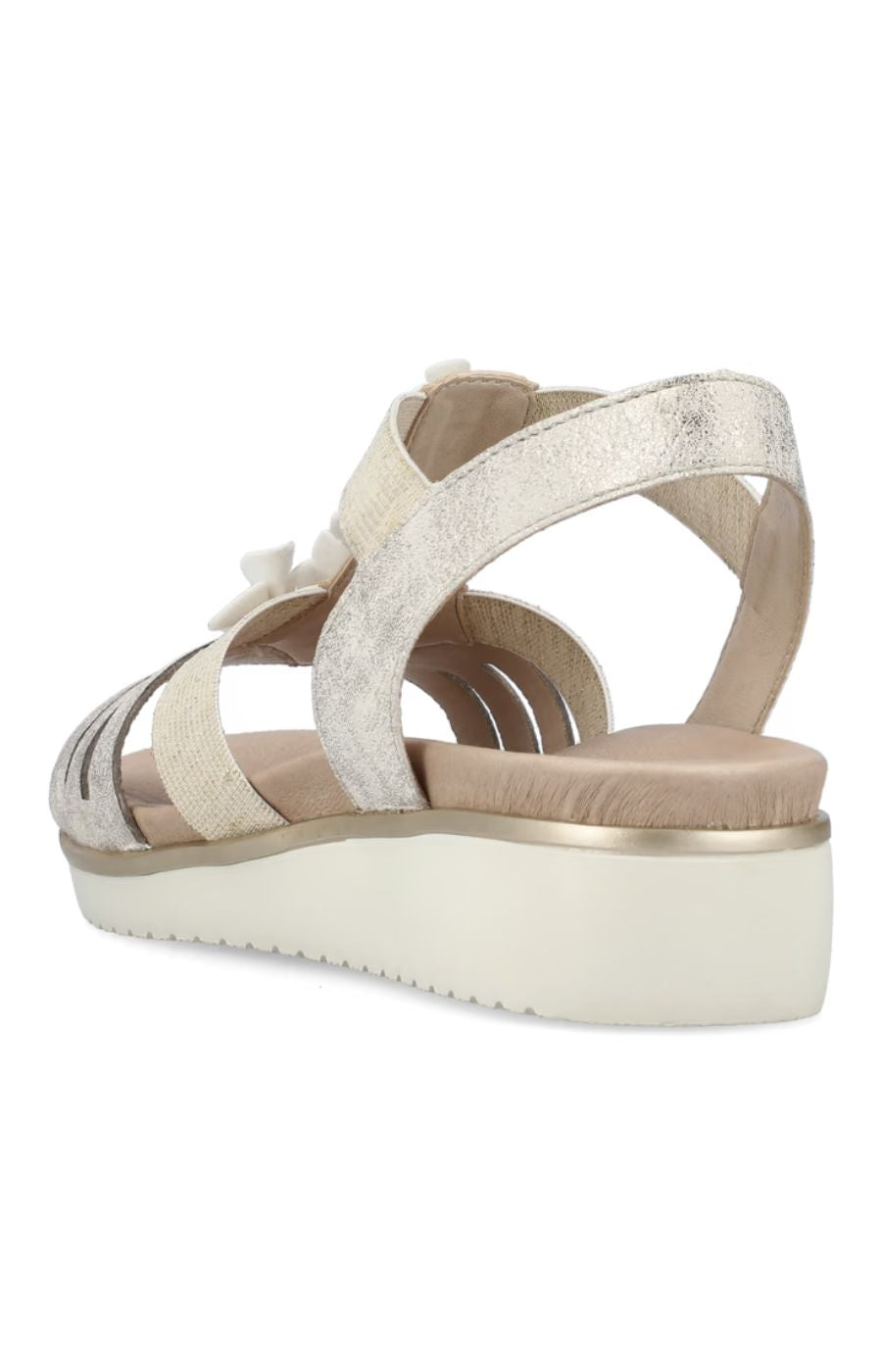 Rieker Shimmer Flower Sandal in Beige