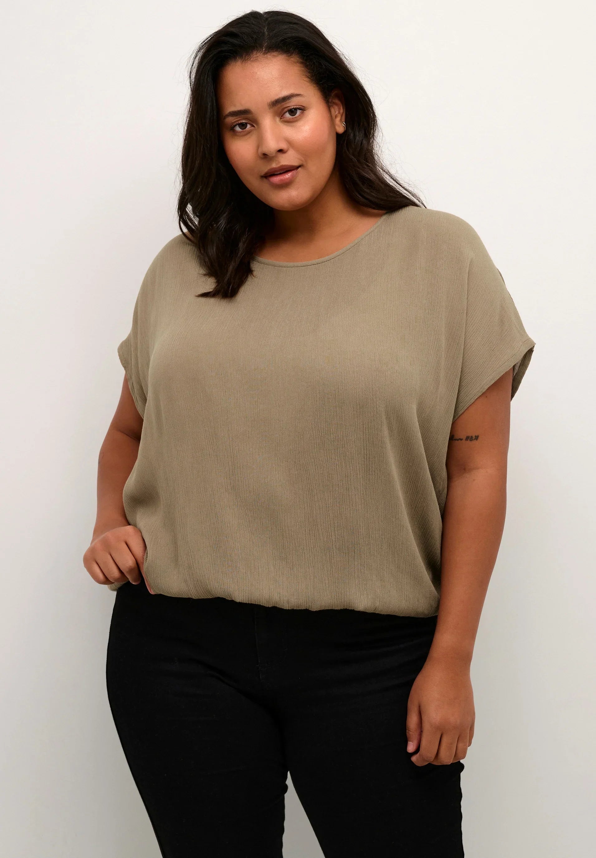 Kaffe Curve Ami Top in Brown - Wardrobe Plus