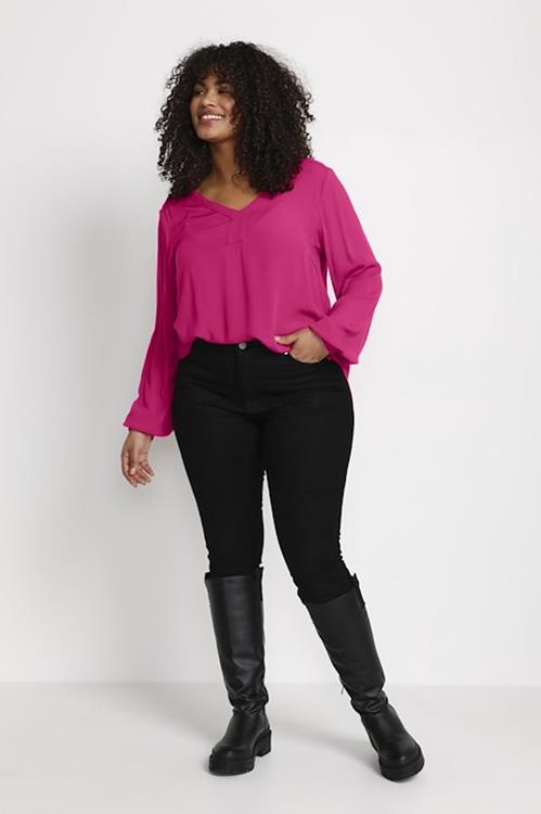 Kaffe Curve Cami Blouse in Pink - Wardrobe Plus