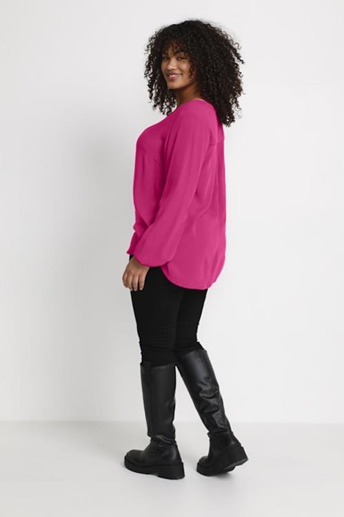 Kaffe Curve Cami Blouse in Pink - Wardrobe Plus