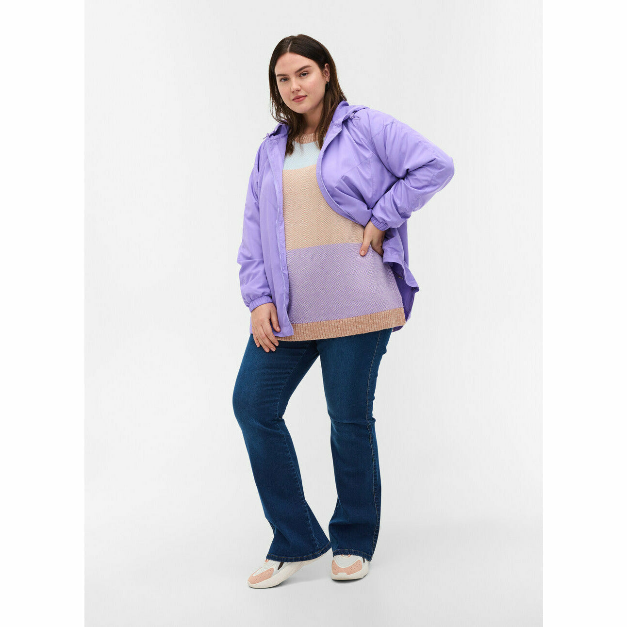 Zizzi Lightweight Jacket in Lilac - Wardrobe Plus