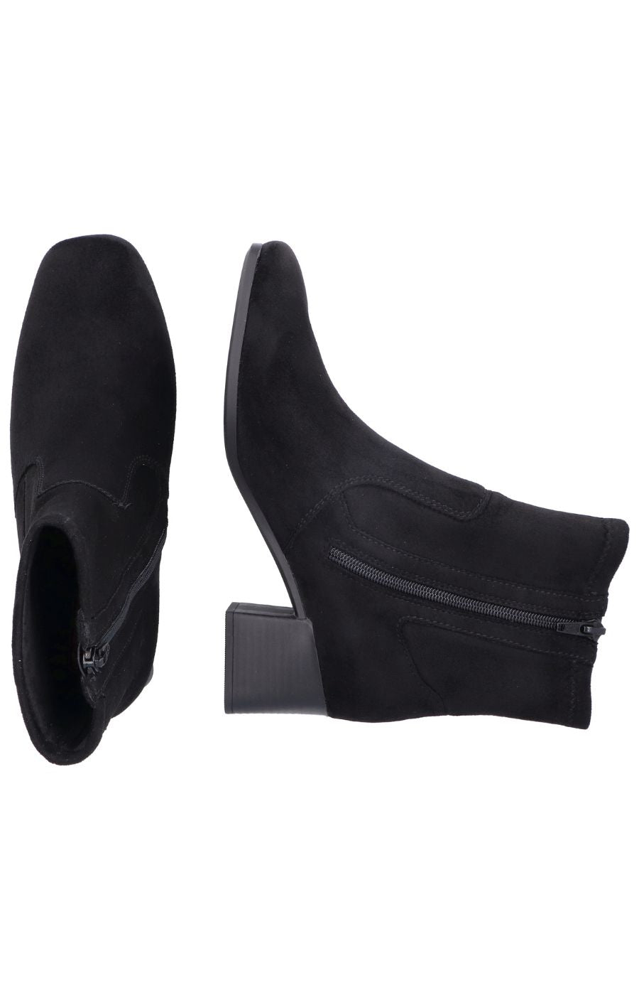 Rieker Block Heel Ankle Boot in Black
