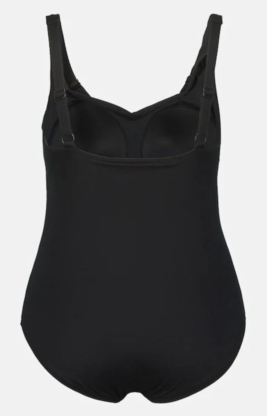 Ulla Popken Draped Swimsuit in Black
