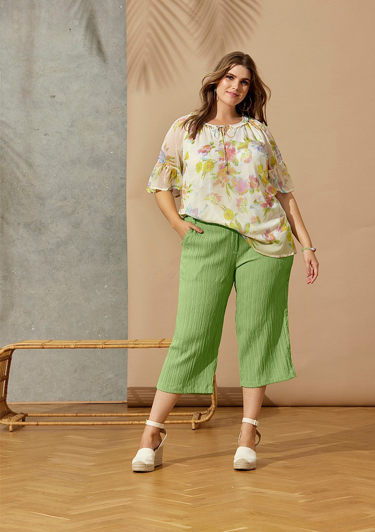 Zhenzi Scarlett Culotte Pants in Lime