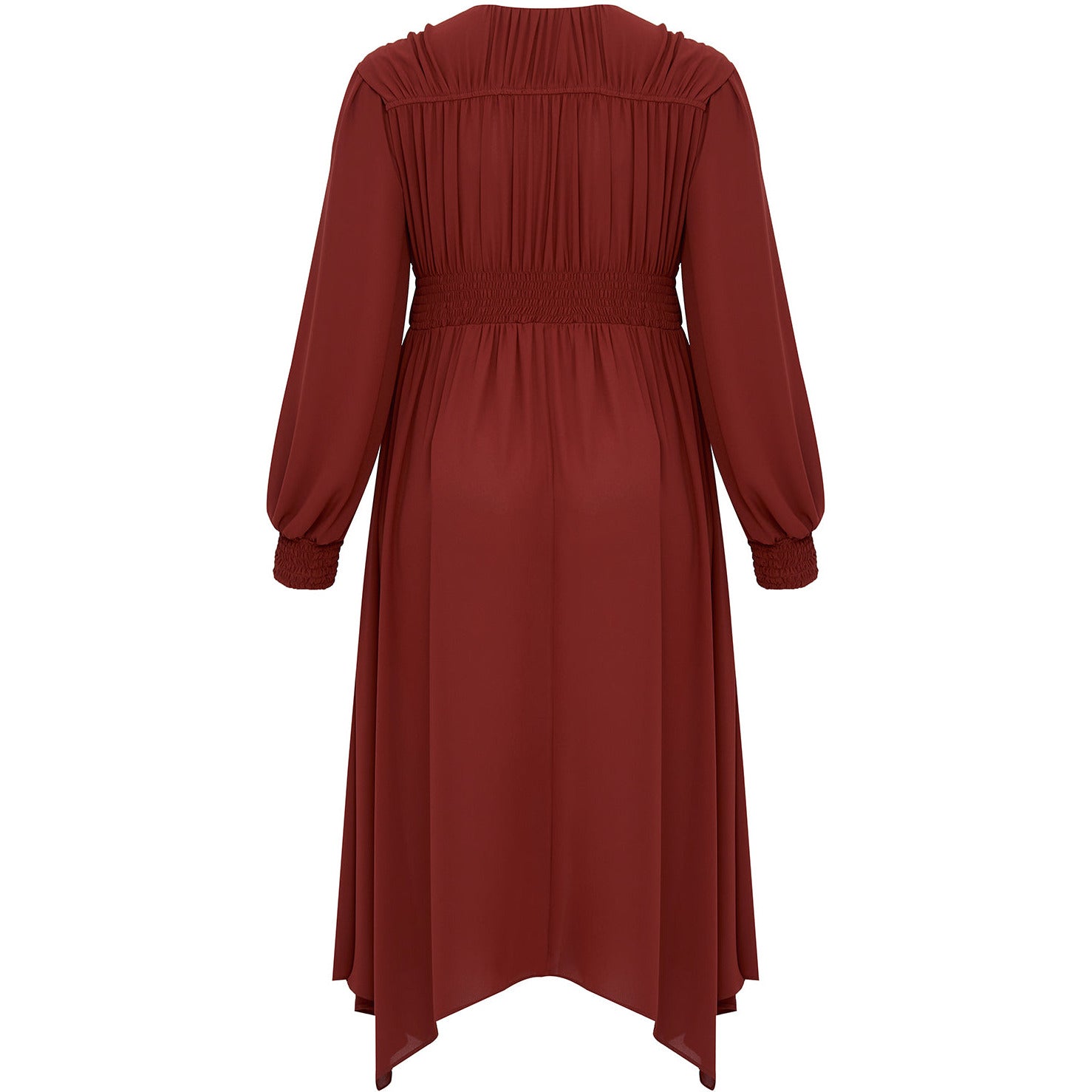 Mat Long Sleeve Dress in Rust - Wardrobe Plus