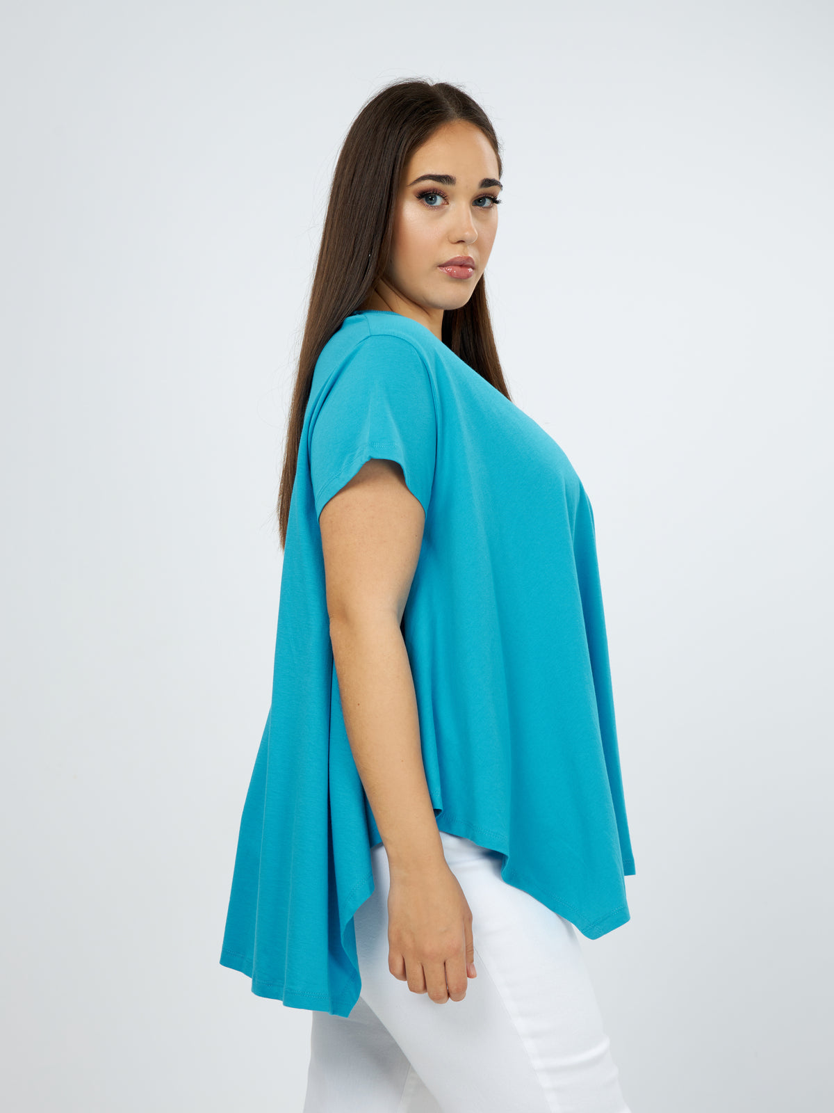 Mat Wide-Fit T-shirt in Blue - Wardrobe Plus