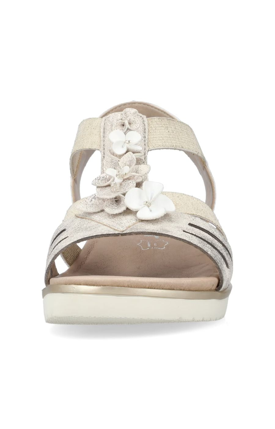 Rieker Shimmer Flower Sandal in Beige