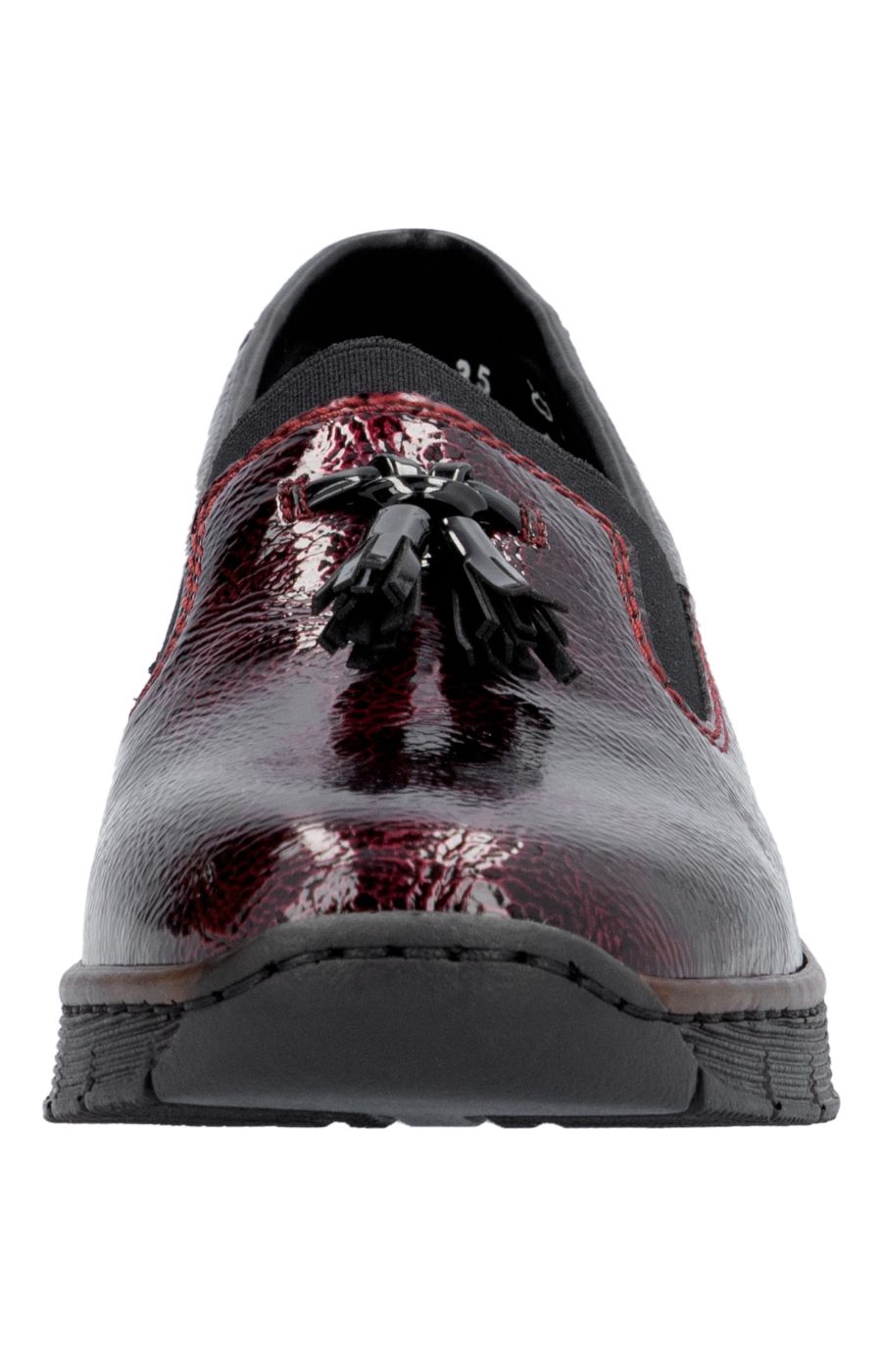 Rieker Leather Loafer in Red