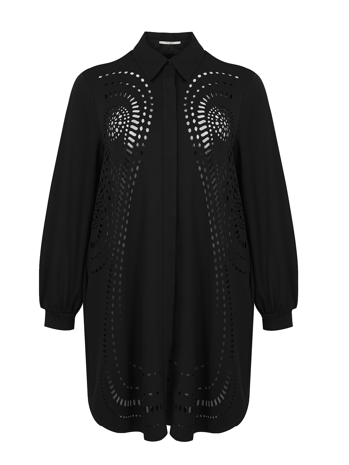 Mat Lazer Cut Shirt Dress in Black
