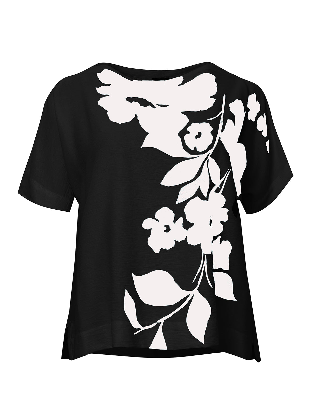 Mat Black & White Floral Top