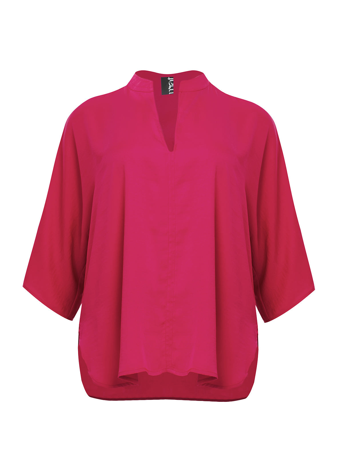 Mat V-Neck Blouse in Ruby