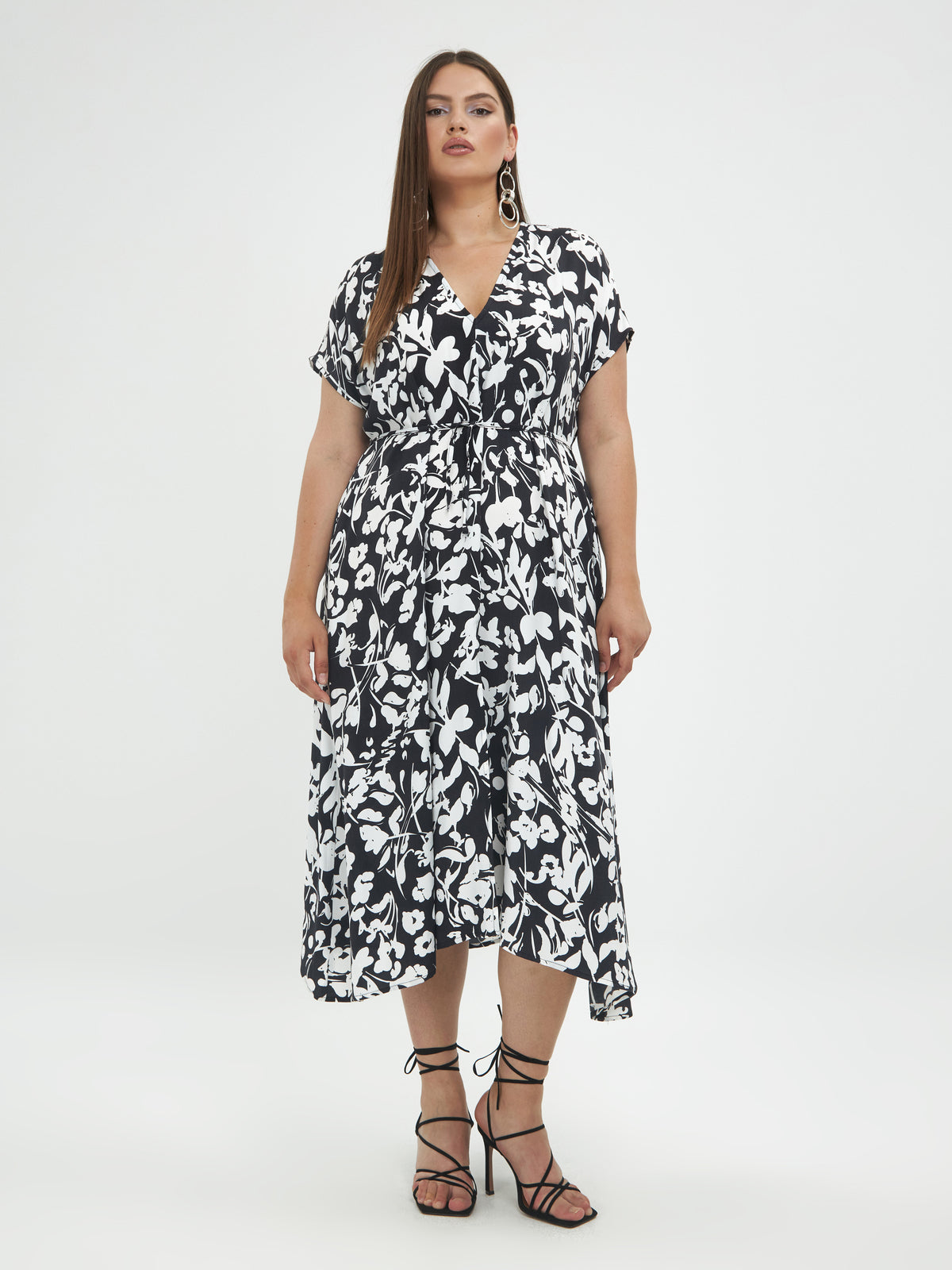Mat Slit Dress in Black