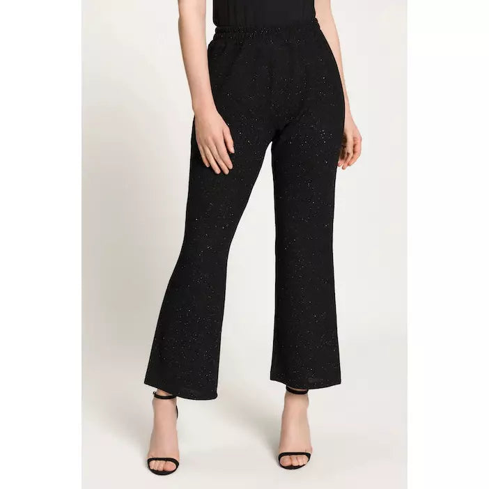 Ulla Popken Glitter Effect Pants in Black - Wardrobe Plus