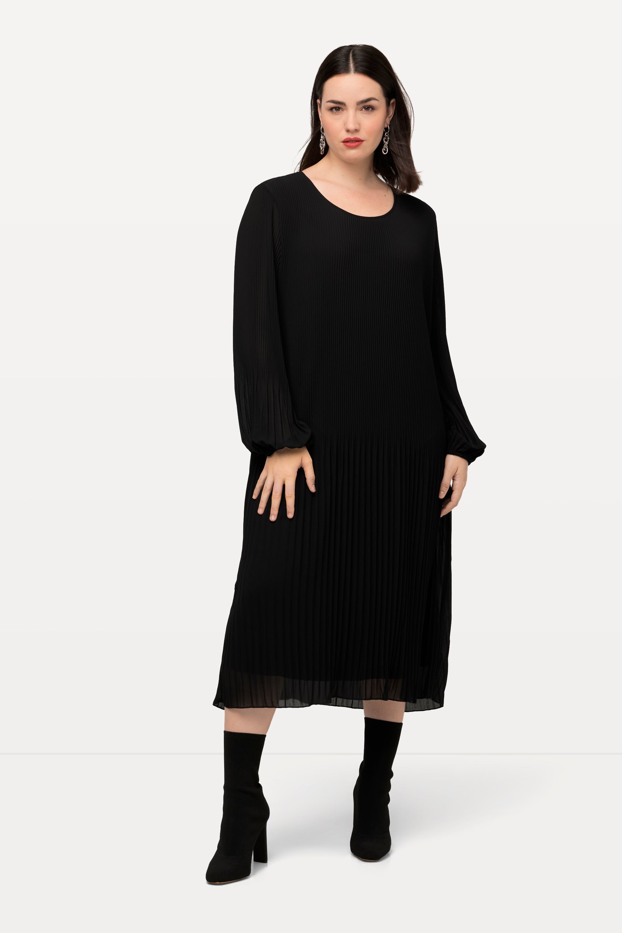 Ulla Popken Chiffon Black Dress