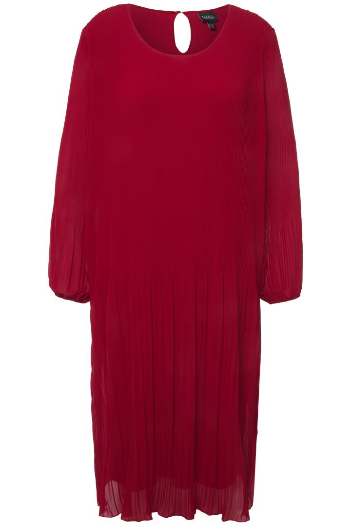 Ulla Popken Pleated Dress in Red