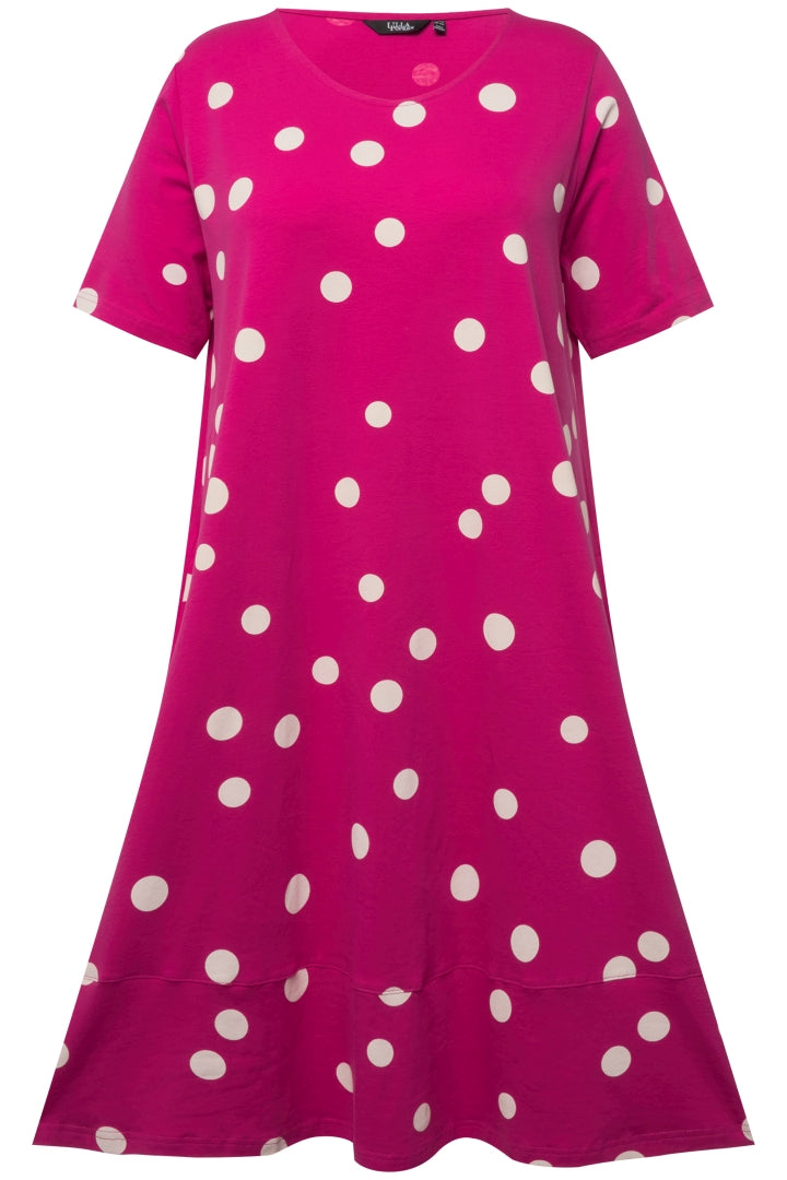 Ulla Popken Polka Dot Dress in Pink