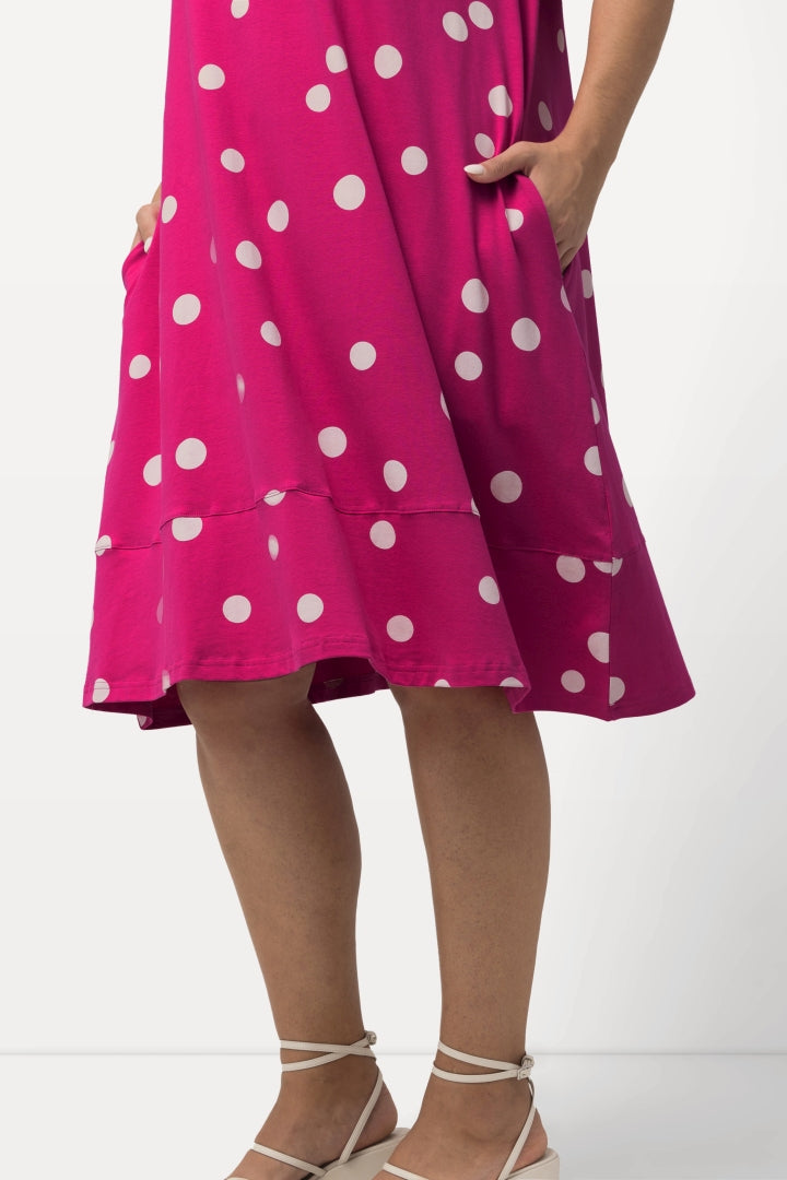 Ulla Popken Polka Dot Dress in Pink
