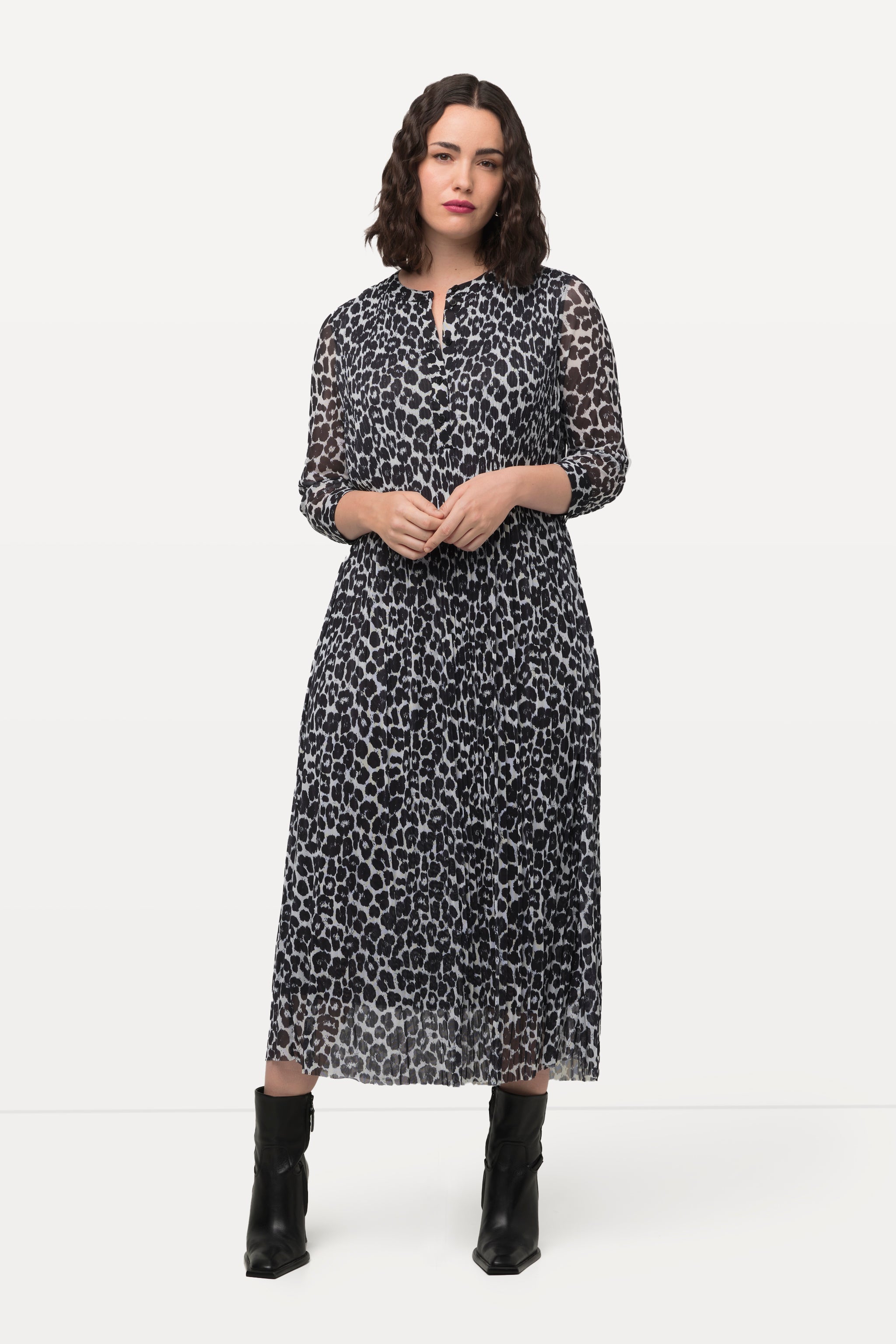 Ulla Popken Sheer Leopard Dress