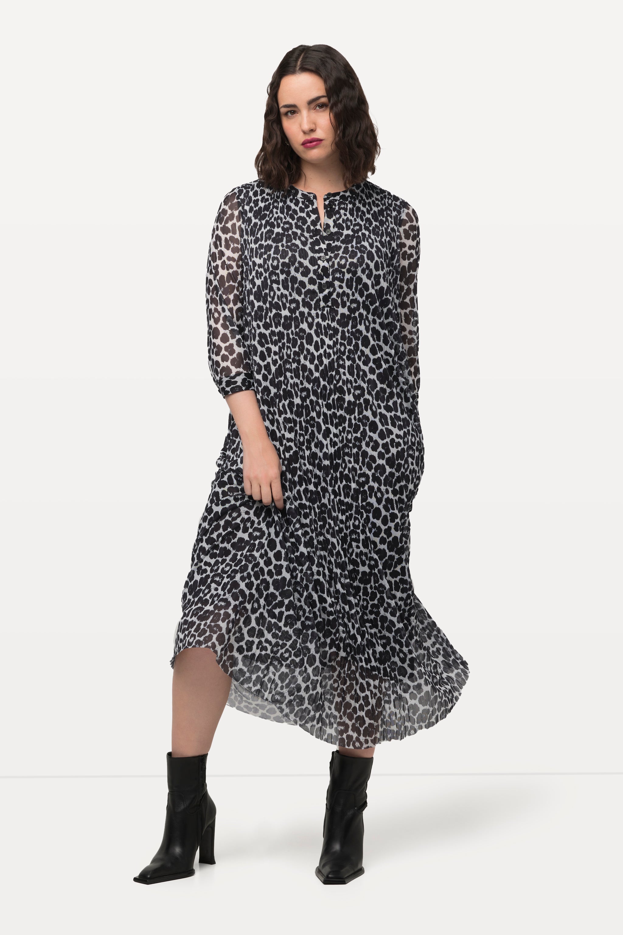 Ulla Popken Sheer Leopard Dress