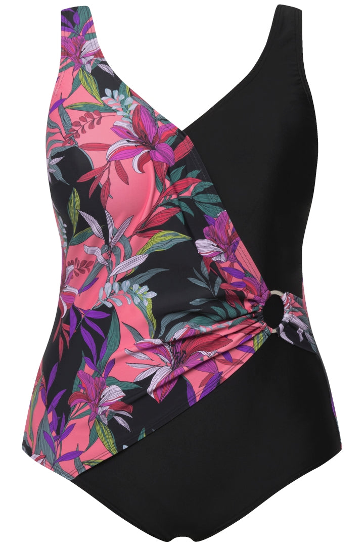 Ulla Popken Pink Floral Swimsuit