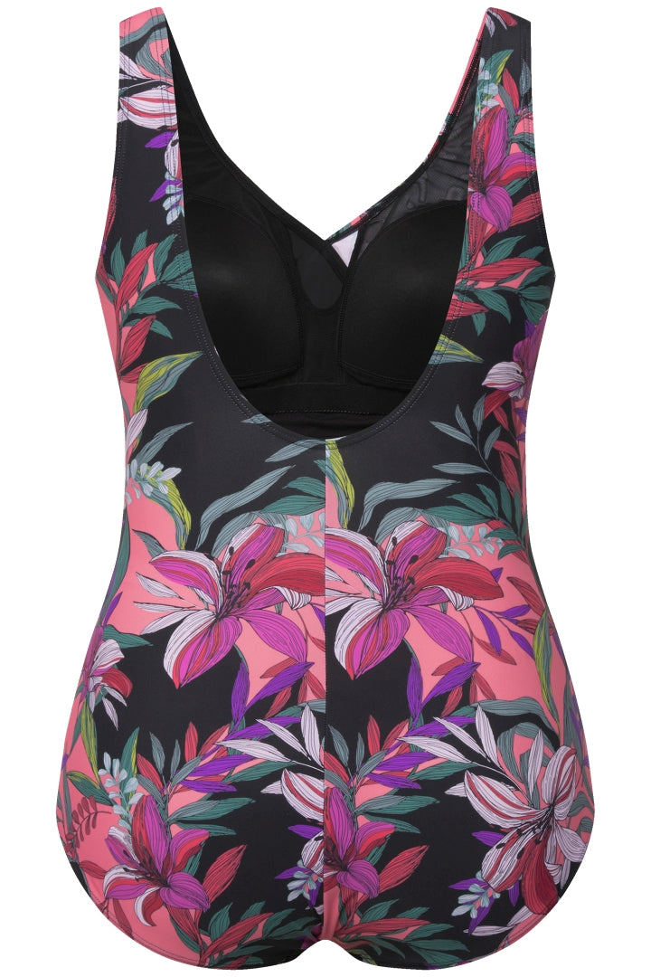 Ulla Popken Pink Floral Swimsuit