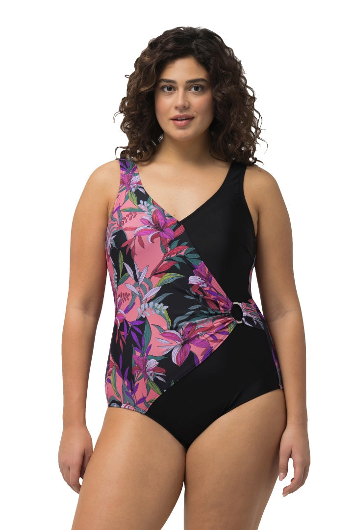 Ulla Popken Pink Floral Swimsuit