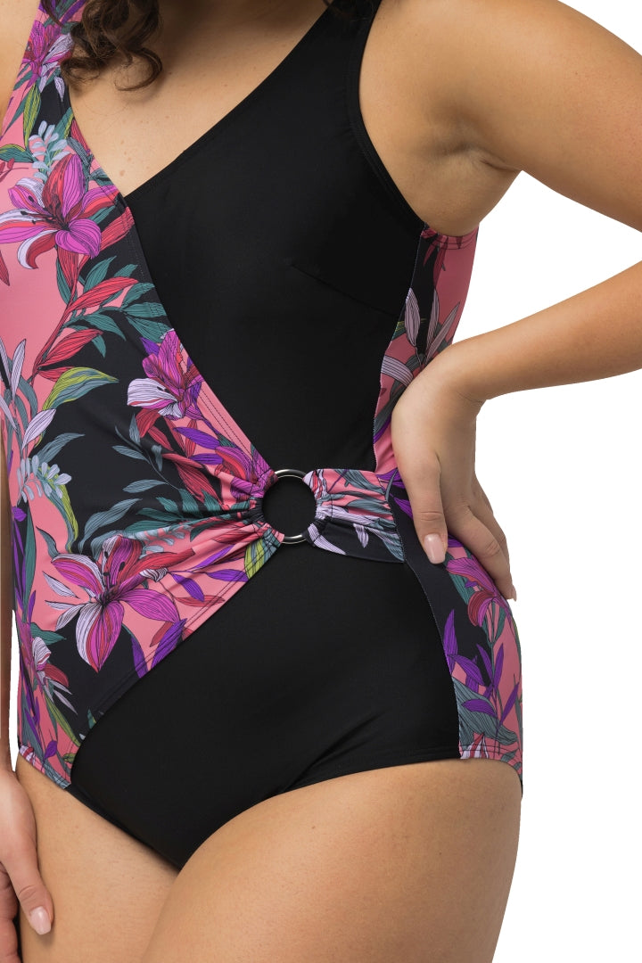 Ulla Popken Pink Floral Swimsuit