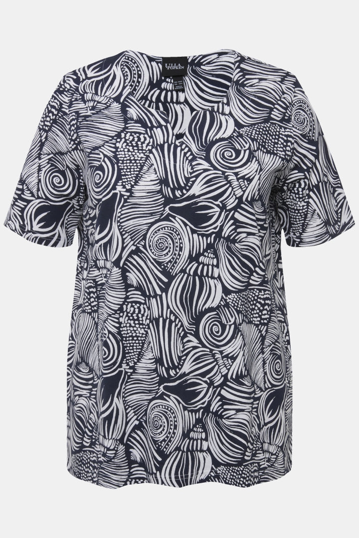 Ulla Popken Seashell Top in Navy